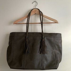 Lucky Brand Dark Brown Tote with Tassels